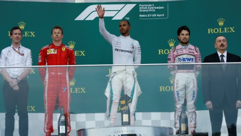 El podio del GP de Azerbaiy&aacute;n