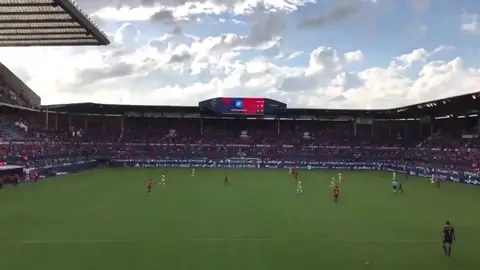 El estadio de Osasuna clama contra la sentencia de 'La Manada': "No es abuso, es violación" El estadio de Osasuna clama contra la sentencia de 'La Manada': "No es abuso, es violación"