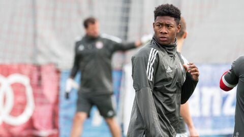 Alaba durante un entrenamiento