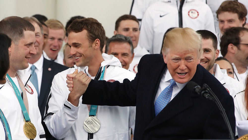 Donald Trump, con la delegación paralímpica de Estados Unidos