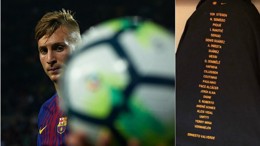 El Barcelona 'olvida' a Deulofeu en la camiseta de campeones de Liga: "También es mía, ¿no?" El Barcelona 'olvida' a Deulofeu en la camiseta de campeones de Liga: "También es mía, ¿no?"