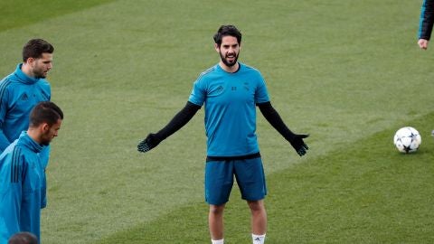 Isco, en el entrenamiento del Real Madrid en Valdebebas