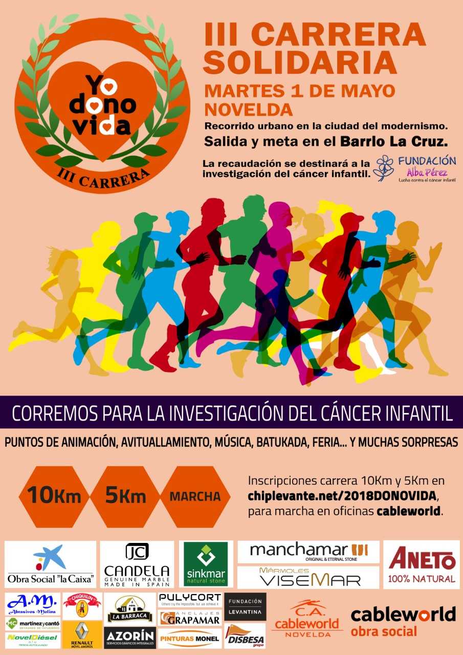 Novelda da la bienvenida a mayo con la carrera solidaria ‘Yo dono vida’ Novelda da la bienvenida a mayo con la carrera solidaria ‘Yo dono vida’