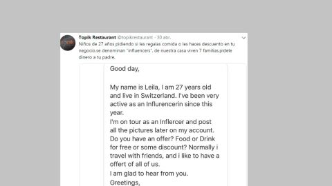 La respuesta de un restaurante a una 'influencer'
