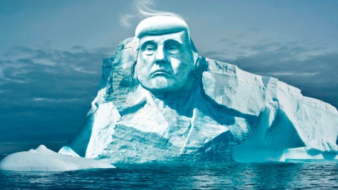 Donald Trump en un iceberg