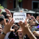 Imagen de archivo de una concentración en Madrid contra la sentencia de La Manada Imagen de archivo de una concentración en Madrid contra la sentencia de La Manada
