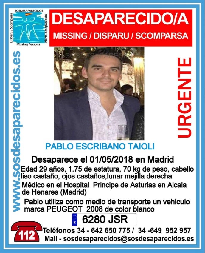Buscan a un joven desaparecido en Madrid el pasado 1 de mayo Buscan a un joven desaparecido en Madrid el pasado 1 de mayo