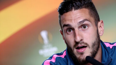 Koke, en rueda de prensa