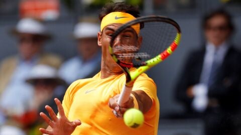 Rafa Nadal, en acci&oacute;n ante Gael Monfils
