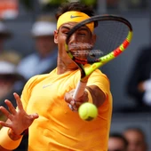 Rafa Nadal, en acción ante Gael Monfils Rafa Nadal, en acción ante Gael Monfils