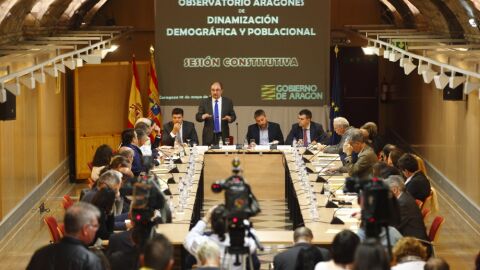 El presidente Lamb&aacute;n en la presentaci&oacute;n del Observatorio
