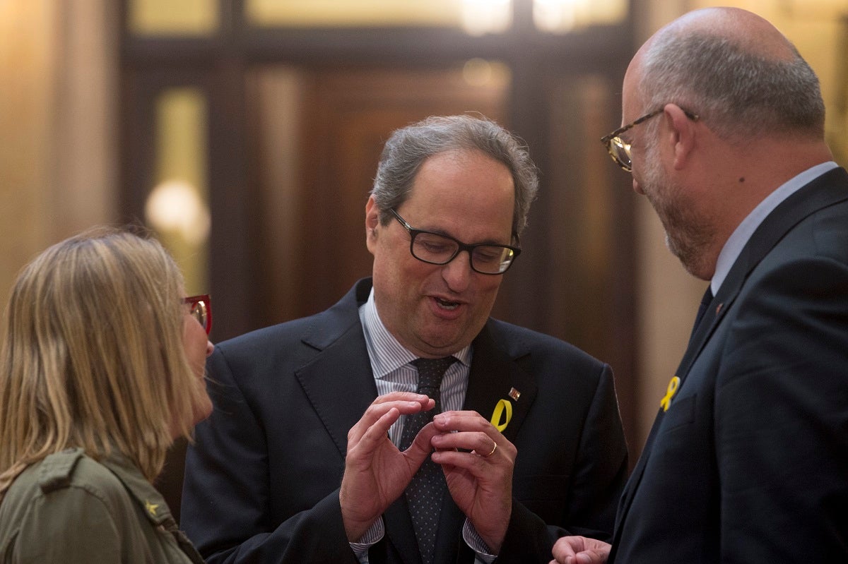 Torra afronta el primer pleno de investidura pendiente de lo que decida la CUP Torra afronta el primer pleno de investidura pendiente de lo que decida la CUP