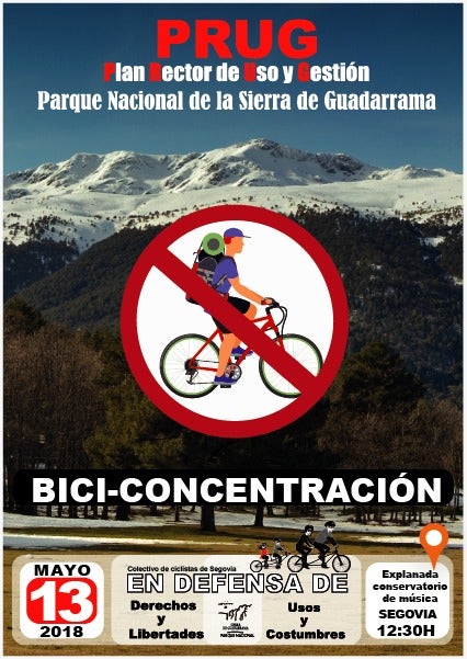 Concentración ciclista contra el PRUG del Parque del Guadarrama Concentración ciclista contra el PRUG del Parque del Guadarrama