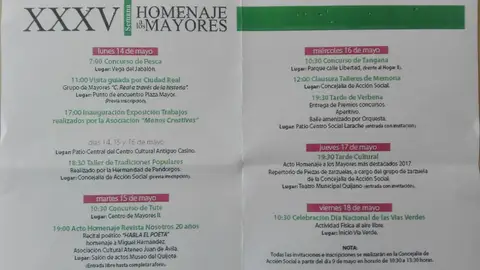 Programación de la Semana Homenaje a los Mayores de Ciudad Real Programación de la Semana Homenaje a los Mayores de Ciudad Real