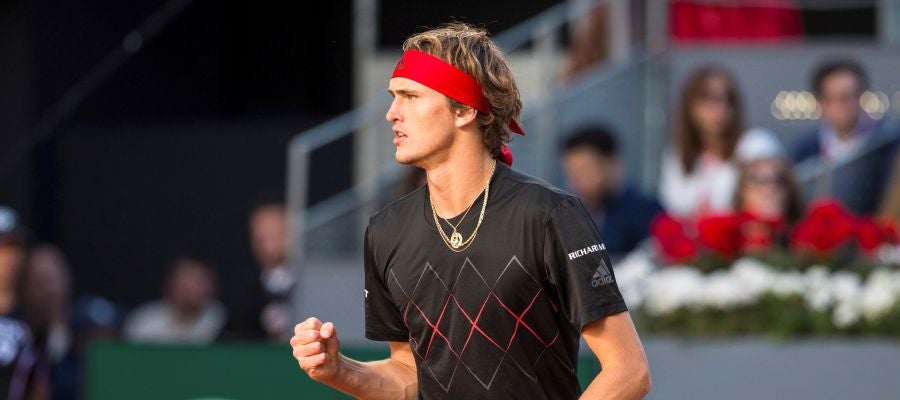 Alexander Zverev celebra un punto ante Thiem Alexander Zverev celebra un punto ante Thiem
