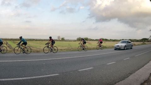 Pelot&oacute;n de ciclistas