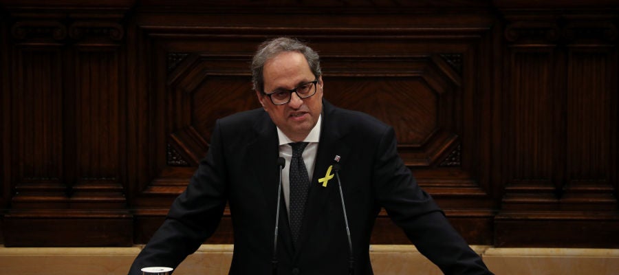 Quim Torra en la segunda sesión del debate de investidura Quim Torra en la segunda sesión del debate de investidura
