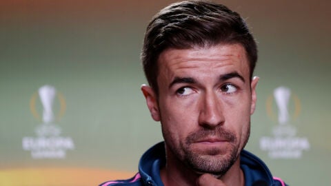 Gabi, durante la rueda de prensa
