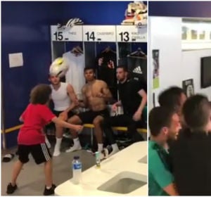 El hijo de Marcelo causa furor en el vestuario del Real Madrid El hijo de Marcelo causa furor en el vestuario del Real Madrid