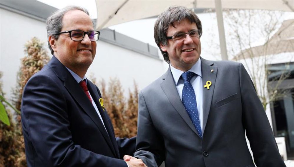 Quim Torra y Carles Puigdemont en Bruselas