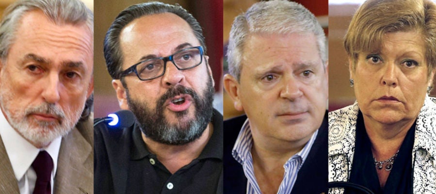 Francisco Correa, Pablo Crespo y Álvaro Pérez "El bigotes" y la exconsejera valenciana Milagrosa Martinez Francisco Correa, Pablo Crespo y Álvaro Pérez "El bigotes" y la exconsejera valenciana Milagrosa Martinez