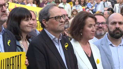 Torra acude a la concentraci&oacute;n para pedir la libertad de los 'Jordis'