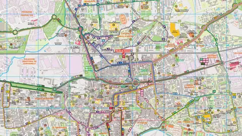 Mapa de los transsportes de Alcalá de Henares Autobuses urbano e interurbanos en el centro