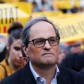 El presidente de la Generalitat, Quim Torra, durante una concentración.