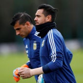 Sergio Romero, en un entrenamiento de la selección argentina