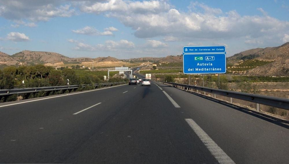 Imagen de la A-7 entre Alicante y Murica
