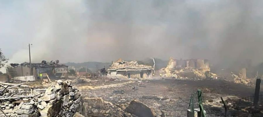 Zona cero de la explosión en Tui Zona cero de la explosión en Tui