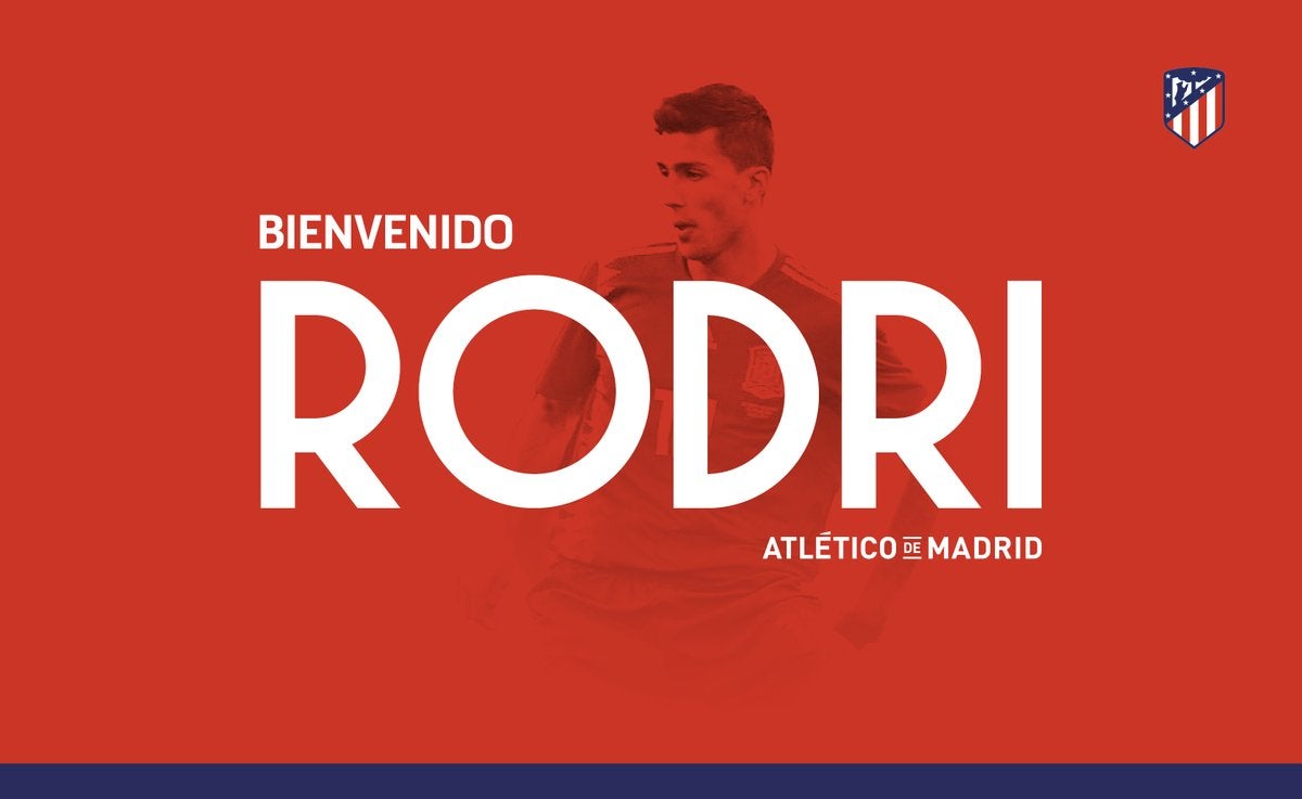 Rodri ficha por el Atlético de Madrid para las próximas cinco temporadas Rodri ficha por el Atlético de Madrid para las próximas cinco temporadas