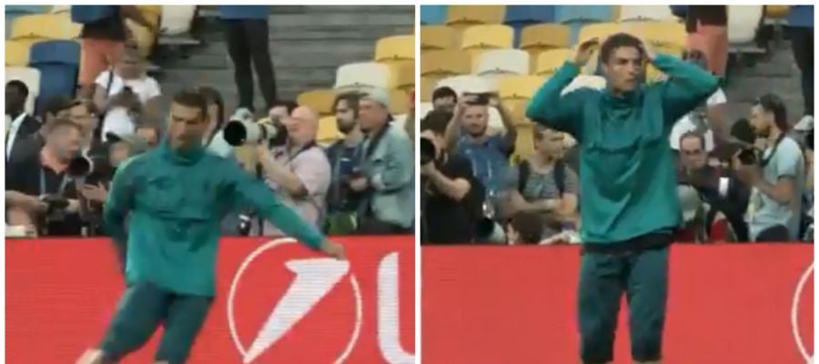 Ronaldo en el momento en el que disparó Ronaldo en el momento en el que disparó