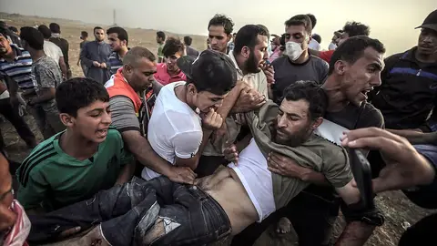Heridos 86 palestinos en una nueva jornada de protestas en la franja de Gaza Heridos 86 palestinos en una nueva jornada de protestas en la franja de Gaza