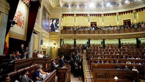 Vista general del Congreso durante una intervenci&oacute;n de Pedro S&aacute;nchez