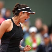 Muguruza celebra un punto contra Kuznetsova