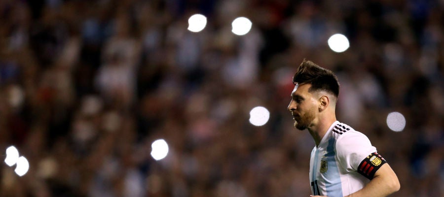Messi, jugando con la selección argentina Messi, jugando con la selección argentina