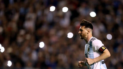 Messi, jugando con la selecci&oacute;n argentina