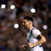 Messi, jugando con la selección argentina