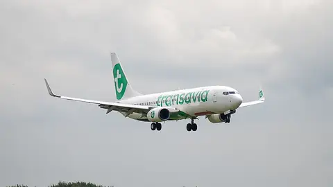 Un avión de la aerolínea Transavia Un avión de la aerolínea Transavia