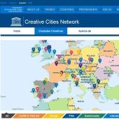 Mapa de la Red de Ciudades Creativas de la UNESCO
