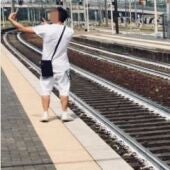 Selfie en las vías del tren