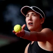 Garbiñe Muguruza, en acción en Roland Garros Garbiñe Muguruza, en acción en Roland Garros