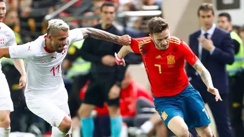 Saúl Ñíguez en un partido con la Selección Española de fútbol Saúl Ñíguez en un partido con la Selección Española de fútbol