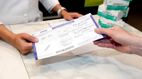 Imagen de archivo de una receta médica Receta médica