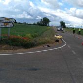 Accidente en el que perdía la vida un peregrino francés que realizaba el Camino de Santiago en bicicleta.