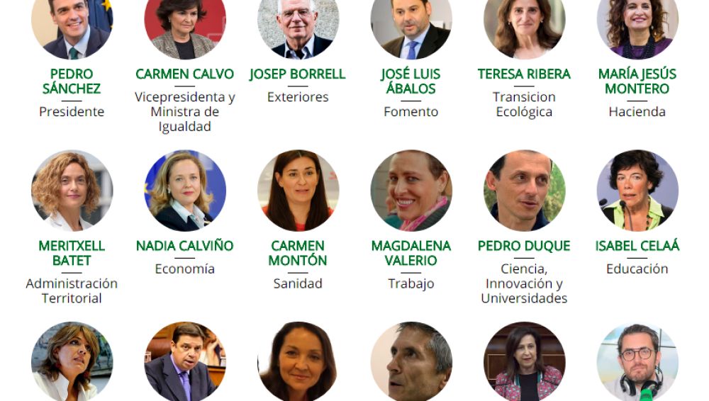 Lista de ministros del nuevo Gobierno de Pedro Sánchez