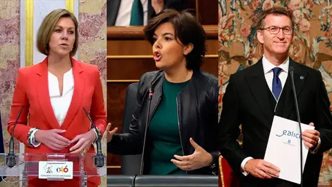 María Dolores de Cospedal, Soraya Sáenz de Santamaría y Alberto Núñez Feijóo María Dolores de Cospedal, Soraya Sáenz de Santamaría y Alberto Núñez Feijóo