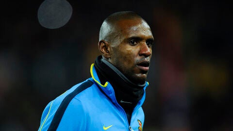 Abidal, en un partido con el Barcelona