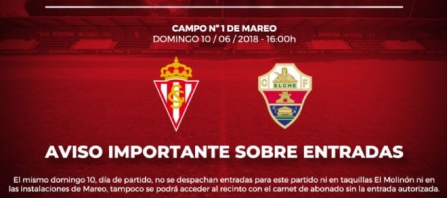 El Spoerting de Gijón ha dado a conocer este jueves su política de reparto de entradas para el partido entre su filial y el Elche CF. El Spoerting de Gijón ha dado a conocer este jueves su política de reparto de entradas para el partido entre su filial y el Elche CF.